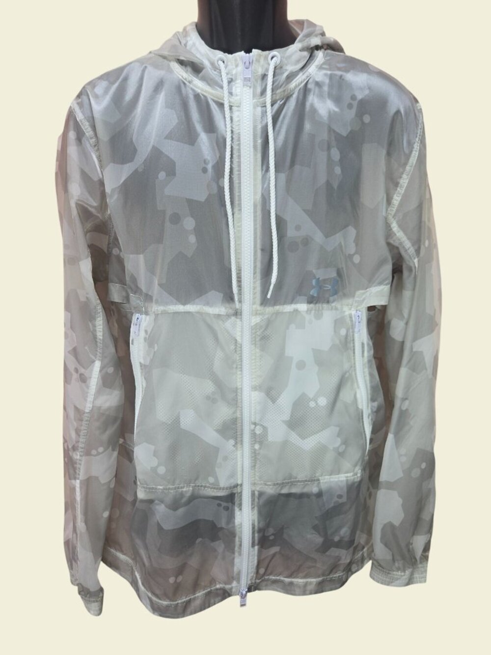 Under Armour Mens Loose Fit Nylon Windbreaker Hoodie Large